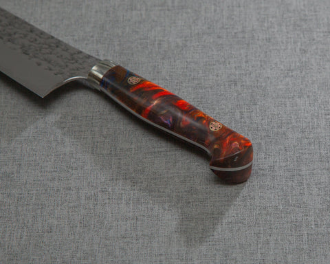 Yu Kurosaki "Senko" R2/SG2 170mm Santoku with Polished Red Ammolite Acrylic Handle