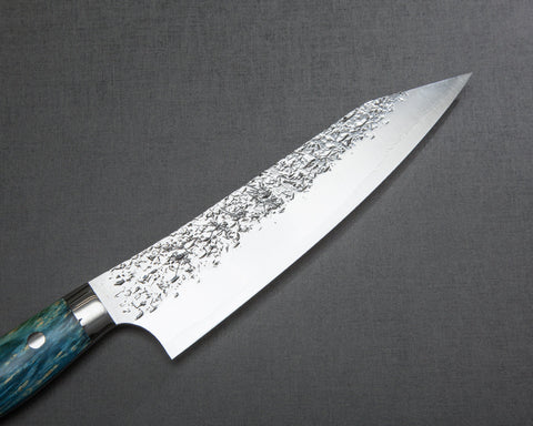 Yu Kurosaki "Shizuku" R2/SG2 Kiritsuke-Gyuto 180mm with Turquoise Stabilized-Wood Handle