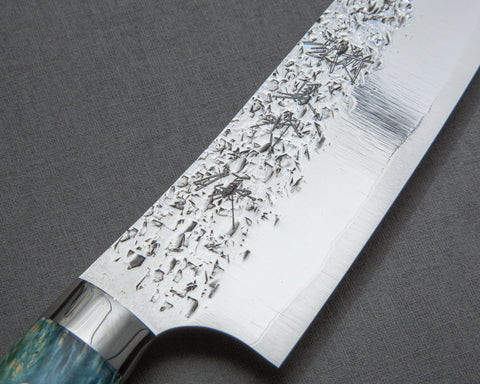 Yu Kurosaki "Shizuku" R2/SG2 Kiritsuke-Gyuto 180mm with Turquoise Stabilized-Wood Handle