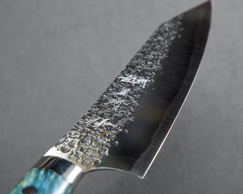 Yu Kurosaki "Shizuku" R2/SG2 Kiritsuke-Gyuto 180mm with Turquoise Stabilized-Wood Handle