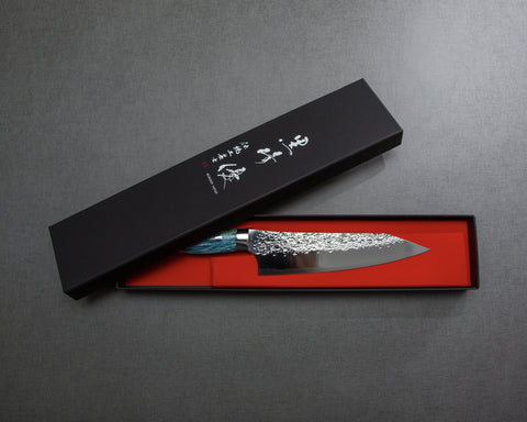 Yu Kurosaki "Shizuku" R2/SG2 Kiritsuke-Gyuto 180mm with Turquoise Stabilized-Wood Handle