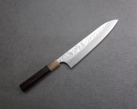 Yu Kurosaki "Fujin" VG10 Tsuchime Suminagashi Gyuto with Ebony White Buffalo Horn Handle