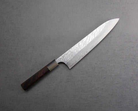 Yu Kurosaki "Fujin" VG10 Tsuchime Suminagashi Gyuto with Ebony White Buffalo Horn Handle
