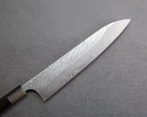 Yu Kurosaki "Fujin" VG10 Tsuchime Suminagashi Gyuto with Ebony White Buffalo Horn Handle