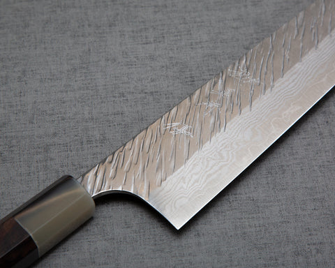 Yu Kurosaki "Fujin" VG10 Tsuchime Suminagashi Gyuto with Ebony White Buffalo Horn Handle