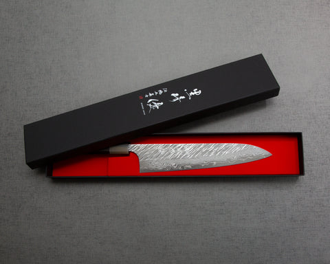 Yu Kurosaki "Fujin" VG10 Tsuchime Suminagashi Gyuto with Ebony White Buffalo Horn Handle