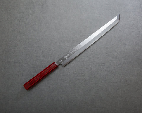 Yoshihiro "Ao-Kasumi" Aogami #2 300mm Sakimaru Takohiki with Urushi Handle and Maki-e Art (Unryu) Saya