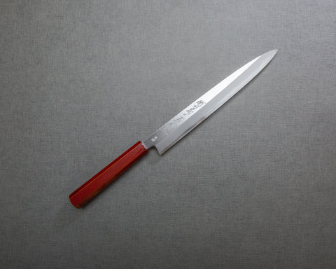 Yoshihiro "Ao-Kasumi" Aogami #2 240mm Yanagiba with Urushi Handle and Maki-e Art (Unryu) Saya