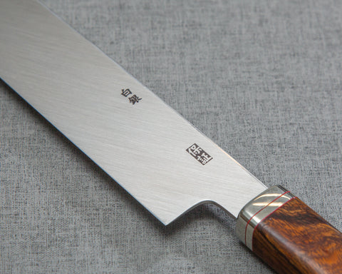 Goh Umanosuke Yoshihiro Ginsan (Silver #3) Mirror 330mm Yanagiba with Ironwood Handle with Saya