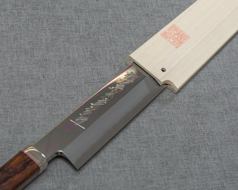 Goh Umanosuke Yoshihiro Ginsan (Silver #3) Mirror 330mm Yanagiba with Ironwood Handle with Saya