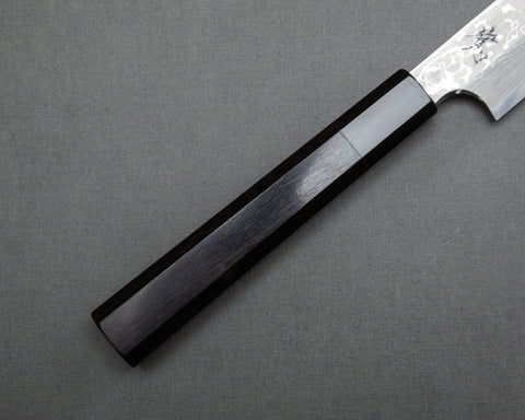 Yoshihiro Yauji Aogami #2 Damascus 300mm Yanagiba with Ebony Buffalo Horn Handle