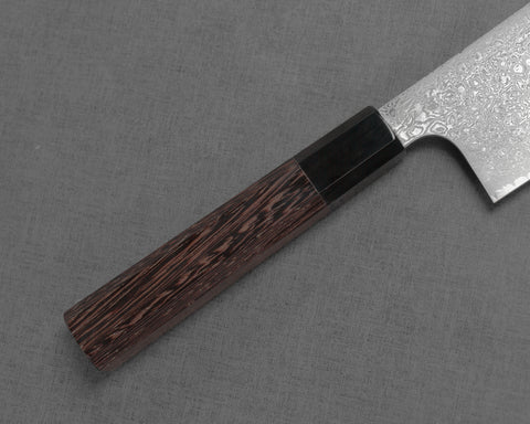 Hatsukokoro / Yoshihiro Yauji "Ginyo" Ginsan (Silver #3) Damascus 170mm Nakiri with Wenge Buffalo Horn Handle