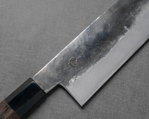 Miyazaki Kajiya Aogami #1 Kurouchi 240mm Gyuto with Wenge Buffalo Horn Handle