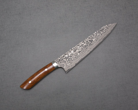 Takeshi Saji R2/SG2 Black Damascus 240mm Kiritsuke Gyuto with Ironwood Handle