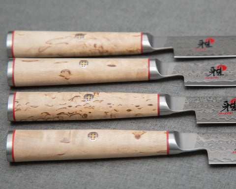 Miyabi SG2 Damascus 4-Piece Steak Knife Set with Birchwood Handle