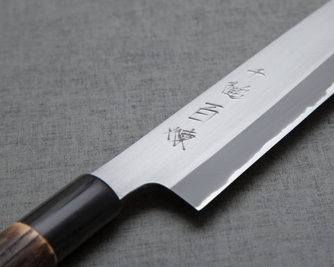 Mutsumi Hinoura Aogami #2 "Sentsuchi Hyakuren" Sujihiki 270mm with Chestnut Handle