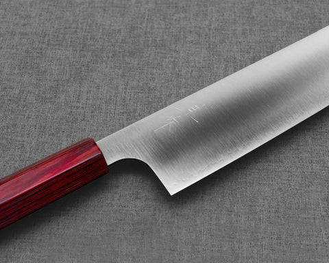 Kei Kobayashi R2/SG2 165mm Nakiri with Urushi Red Pakka Wood Handle