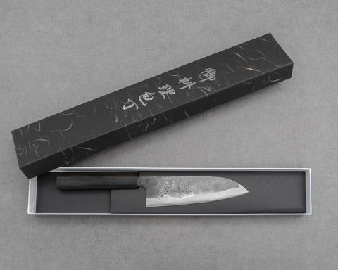 Hatsukokoro "Kurogane" Aogami #2 Kurouchi 165mm Santoku