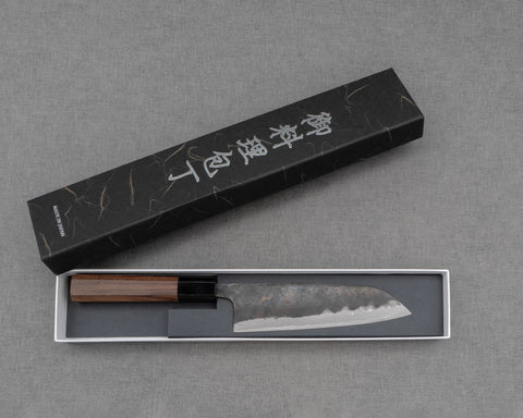 Hatsukokoro "Kurokuma" Aogami #2 Kurouchi 165mm Santoku