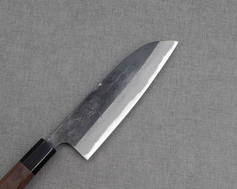 Hatsukokoro "Shikkoku" Aogami #2 Kurouchi 165mm Santoku