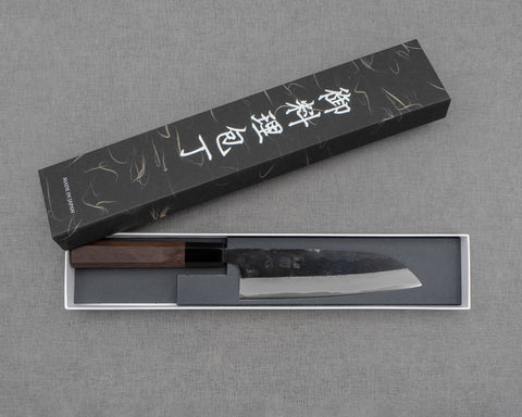 Hatsukokoro "Shikkoku" Aogami #2 Kurouchi 165mm Santoku