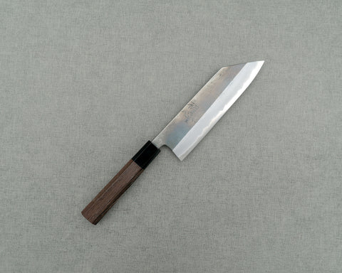 Hatsukokoro / Motokyuuichi Hamono "Kurosagi" Aogami Super 3-Layer Kurouchi 180mm Bunka