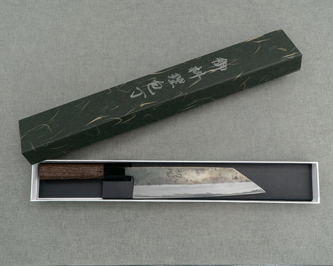 Hatsukokoro / Motokyuuichi Hamono "Kurosagi" Aogami Super 3-Layer Kurouchi 210mm Kiritsuke Gyuto