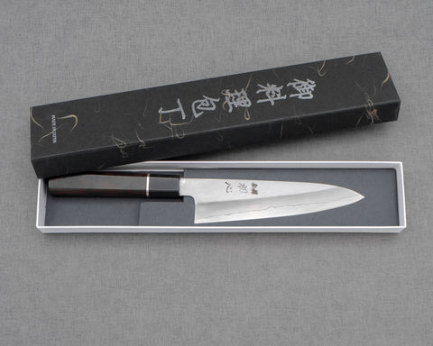Hatsukokoro / Nakagawa Ginsan (Silver #3) 170mm Gyuto with Ginmaki Ebony Handle