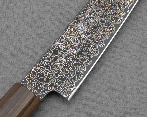 Photo of Hatsukokoro "Saihyo" R2/SG2 Damascus Kurosome 150mm Petty