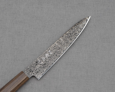 Photo of Hatsukokoro "Saihyo" R2/SG2 Damascus Kurosome 150mm Petty