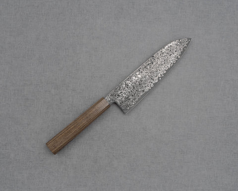 Photo of Hatsukokoro "Saihyo" R2/SG2 Damascus Kurosome 180mm Santoku