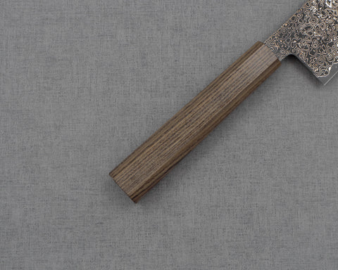 Photo of Hatsukokoro "Saihyo" R2/SG2 Damascus Kurosome 180mm Santoku