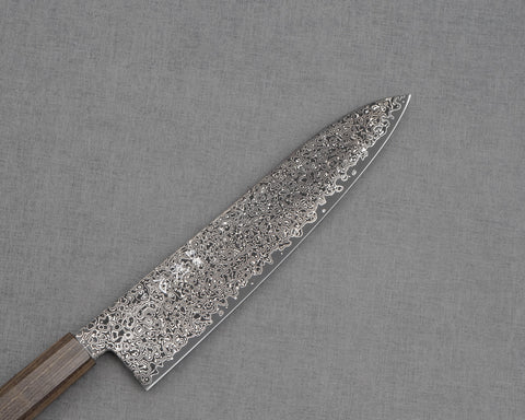 Photo of Hatsukokoro "Saihyo" R2/SG2 Damascus Kurosome Gyuto 210mm