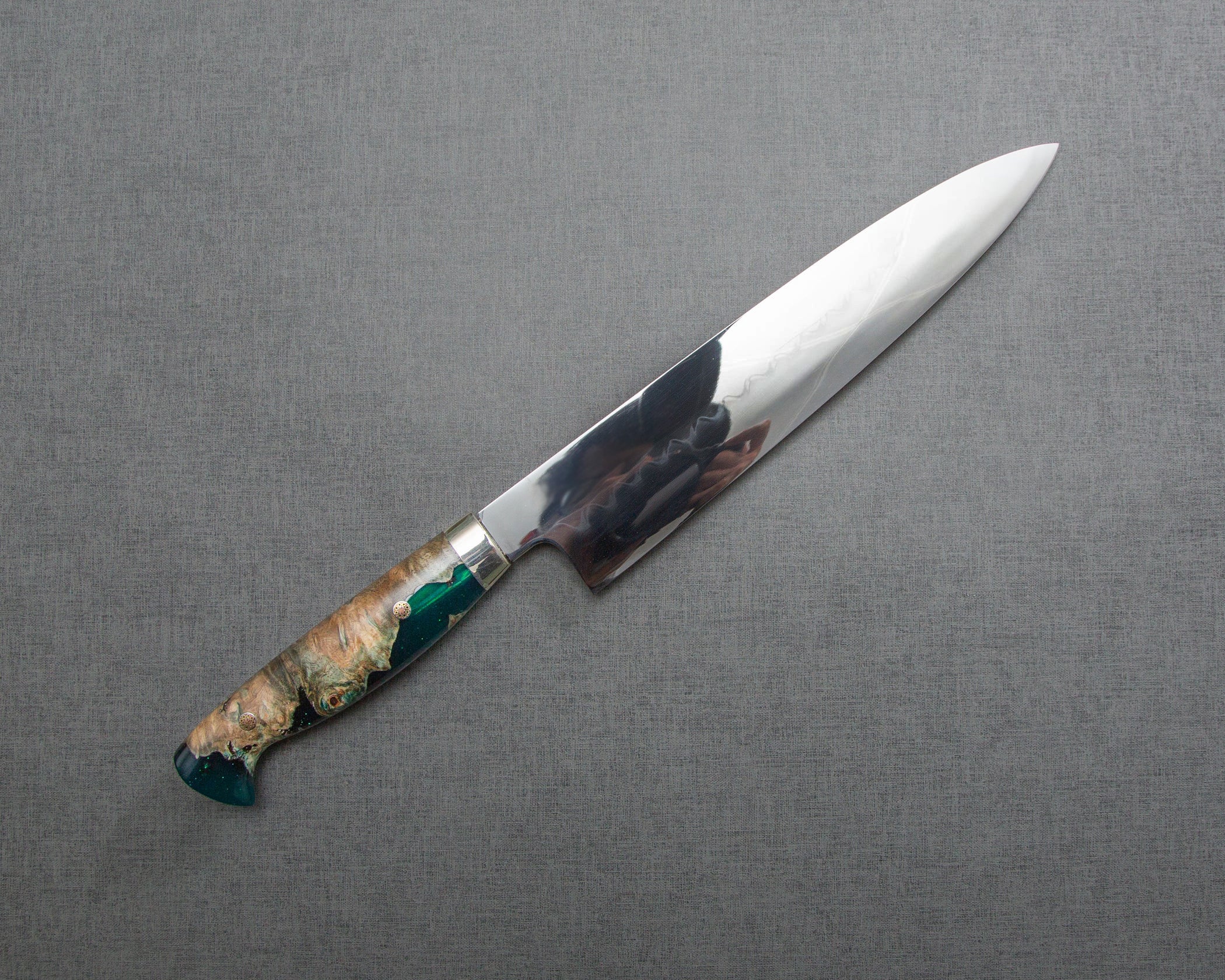 Yoshikazu Ikeda Mizu-Honyaki Shirogami #1 Ripple Mirror 240mm