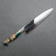 Yoshikazu Ikeda Mizu-Honyaki Shirogami #1 Ripple Mirror 240mm Gyuto with Stabilized Wood / Polished Emerald Acrylic Handle
