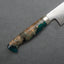 Yoshikazu Ikeda Mizu-Honyaki Shirogami #1 Ripple Mirror 240mm Gyuto with Stabilized Wood / Polished Emerald Acrylic Handle