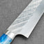 Takeshi Saji STRIX Mirror Tsuchime 210mm Gyuto with Sea Wave Acrylic Handle
