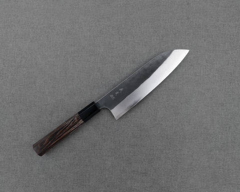 Yoshimi Kato Aogami Super Kurouchi Kasumi 170mm Santoku with Wenge Buffalo Horn Handle