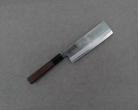 Hatsukokoro / Motokyuuichi Hamono "Kurosagi" Aogami Super 3-Layer Kurouchi 165mm Nakiri