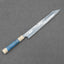 Nigara Aogami #2 Migaki Twisted Mirror Damascus 300mm Kiritsuke Yanagiba with Ivory / Blue Stabilized Wood Handle