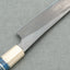 Nigara Aogami #2 Migaki Twisted Mirror Damascus 330mm Sakimaru Takohiki with Ivory / Blue Stabilized Wood Handle