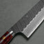 Nigara R2/SG2 Tsuchime Kurouchi 165mm Santoku with Stabilized Wood / Polished Ruby Acrylic Handle