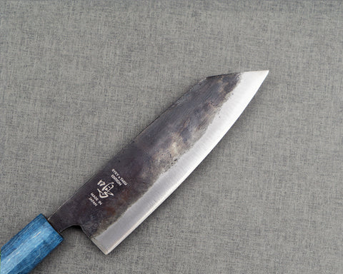 Naru “Hatsukou Series” Ryky x Taku Edition Aogami #2 Kurouchi 165mm Bunka with Glacier Mist Blue Stabilized Wood Handle