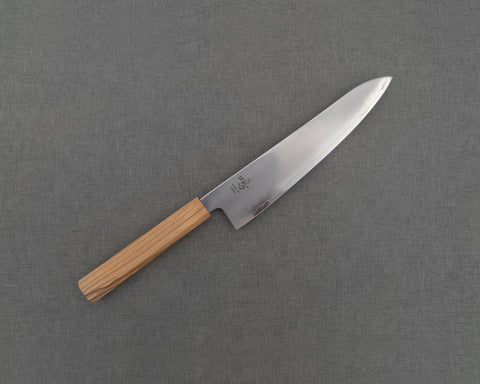 Naru "Kyoko Series" SLD 3-Layer Mirror Polished Blasting 195mm Gyuto with Olive Wood Handle