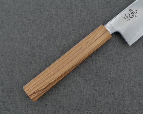 Naru "Kyoko Series" SLD 3-Layer Mirror Polished Blasting 195mm Gyuto with Olive Wood Handle