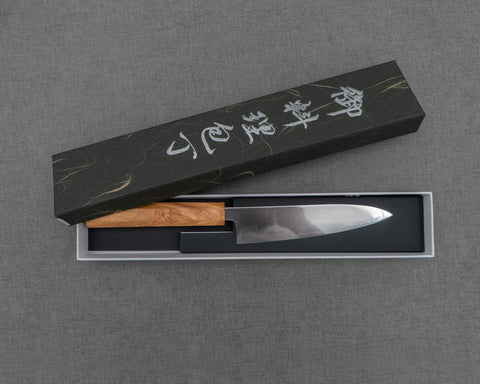 Naru "Kyoko Series" SLD 3-Layer Mirror Polished Blasting 130mm Petty with Olive Wood Handle