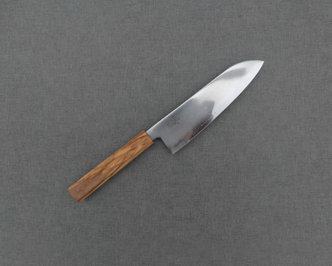 Naru "Kyoko Series" SLD 3-Layer Mirror Polished Blasting 170mm Santoku with Olive Wood Handle
