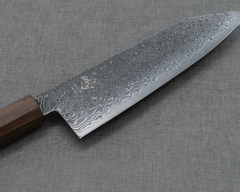 Naru "Eiko Series" R2/SG2 Kurosome Damascus 180mm Bunka with Bubinga Handle