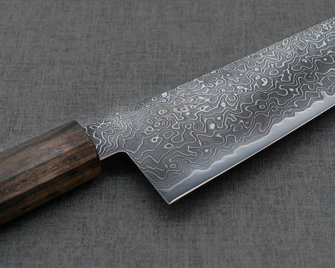 Naru "Eiko Series" R2/SG2 Kurozome Damascus 210mm Kiritsuke Gyuto with Bubinga Handle