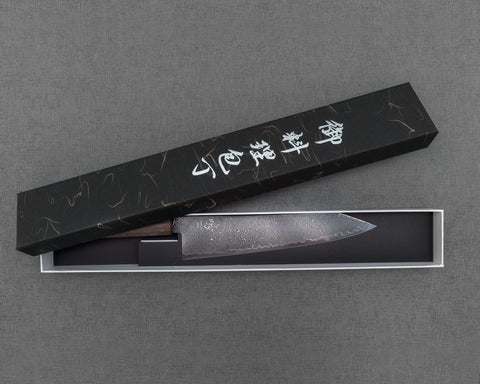 Naru "Eiko Series" R2/SG2 Kurozome Damascus 210mm Kiritsuke Gyuto with Bubinga Handle